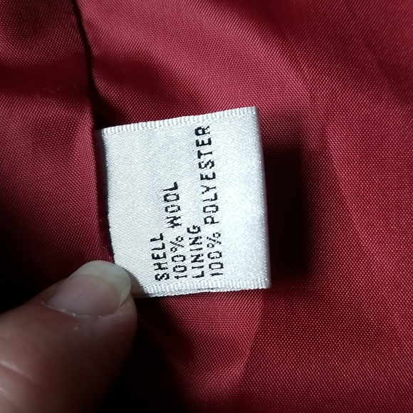 Talbots 3 Button Jacket beautiful Wool Ruby color lined sz 20. - Picture 9 of 10